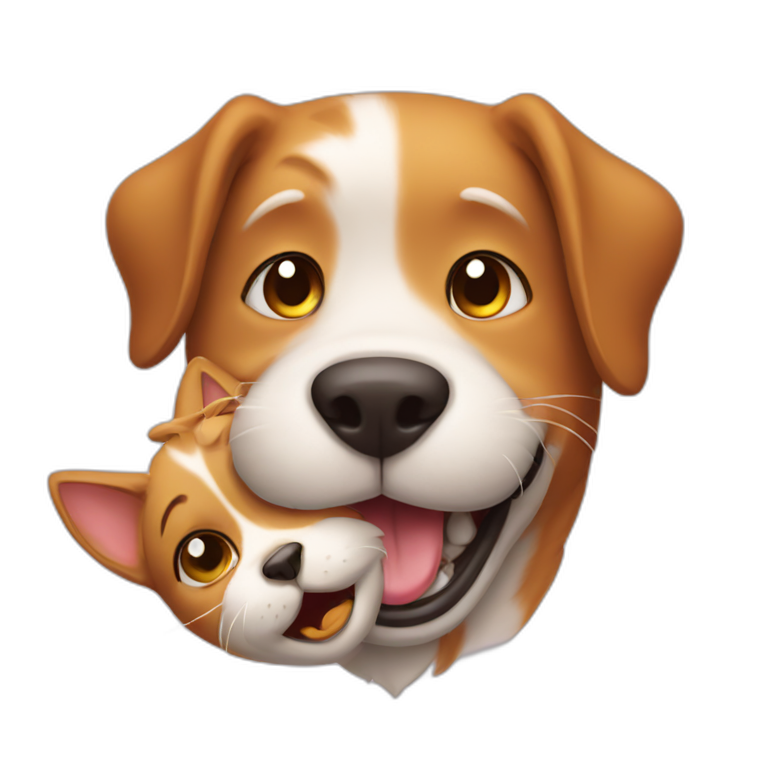 Smiling cat and crying dog emoji