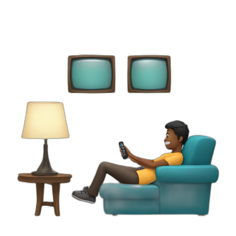 person watching TV from couch emoji