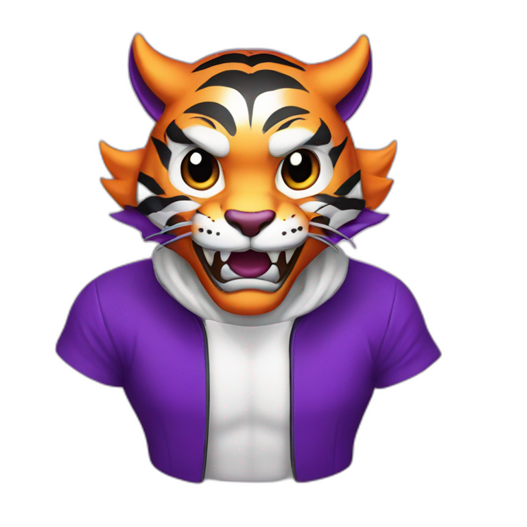 tiger devil purple emoji