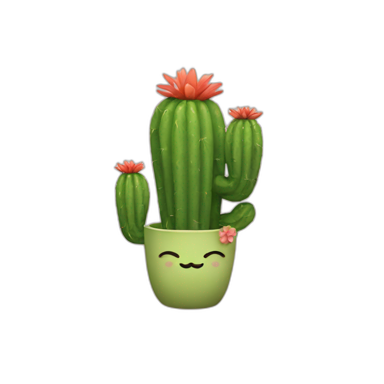 Cat with cactus emoji