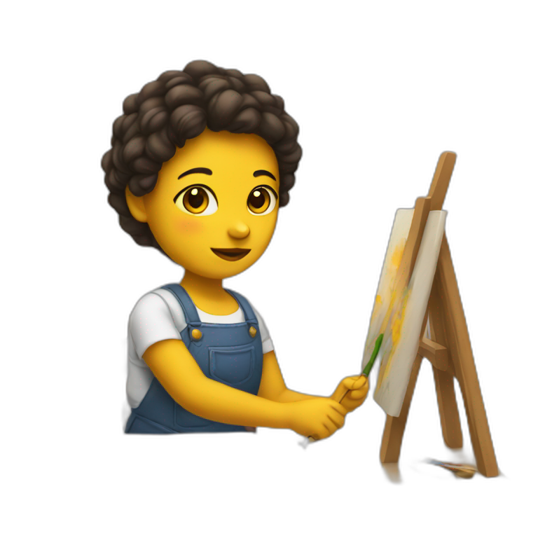 she is painting emoji
