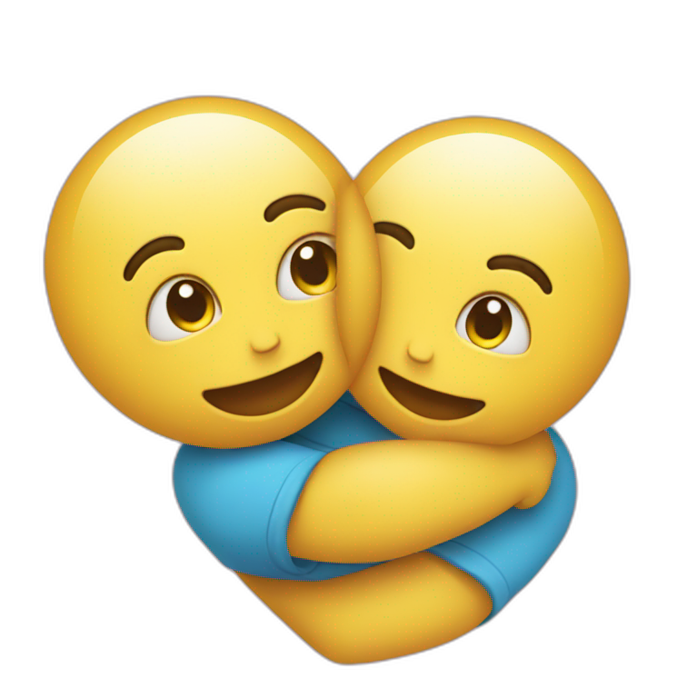 two heart huging emoji