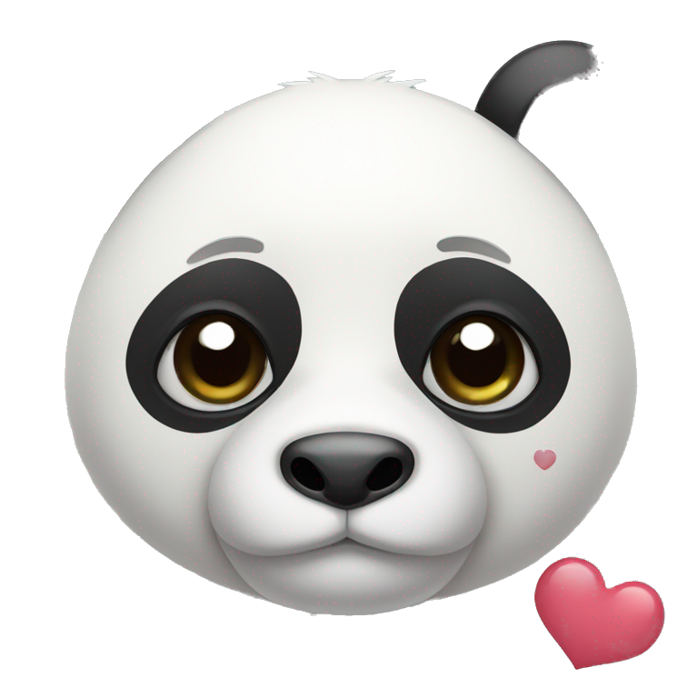 Panda with hearts as eyes emoji