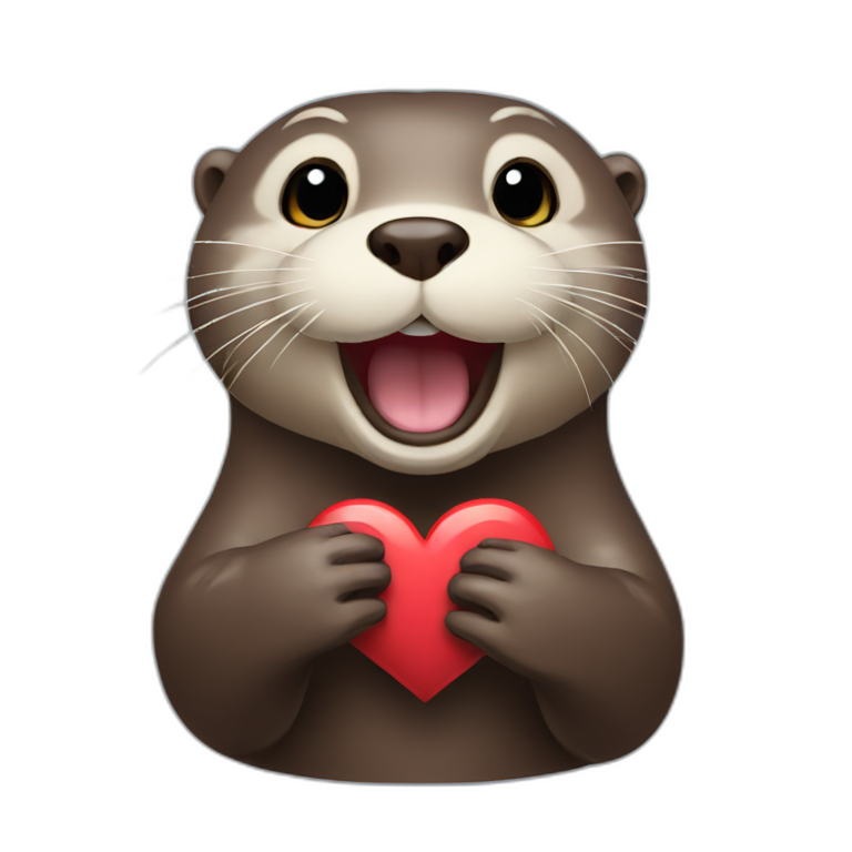 otter that makes a heart emoji