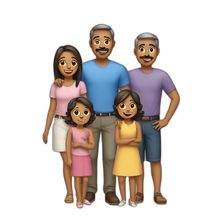 Family 6 people emoji