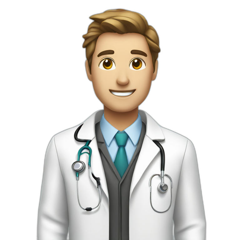A doctor in a white coat and a syringe emoji