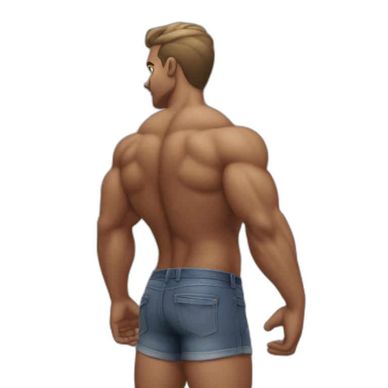 Muscular male bubble butt posing emoji