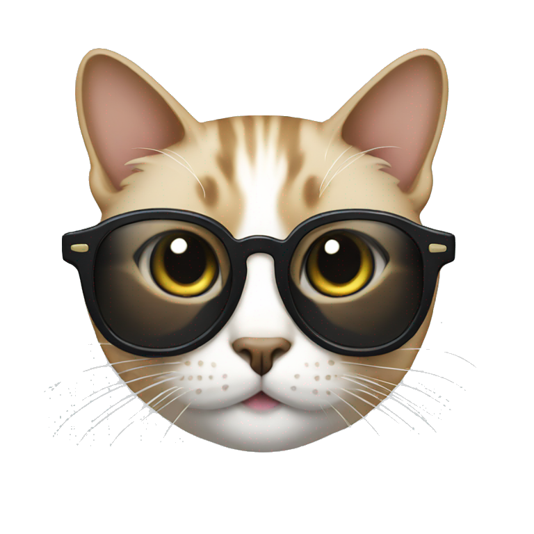 Cat with black glasses  emoji