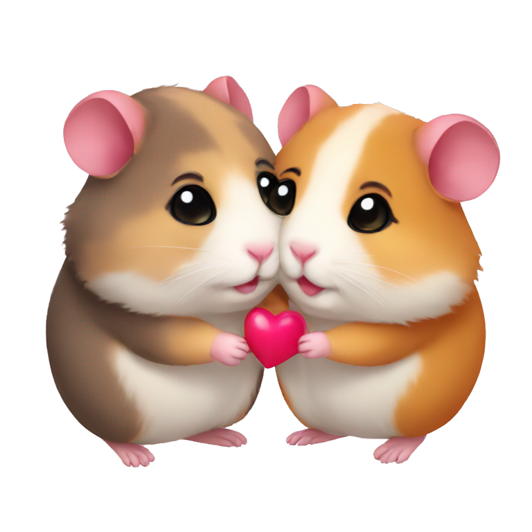 two hamsters in love emoji