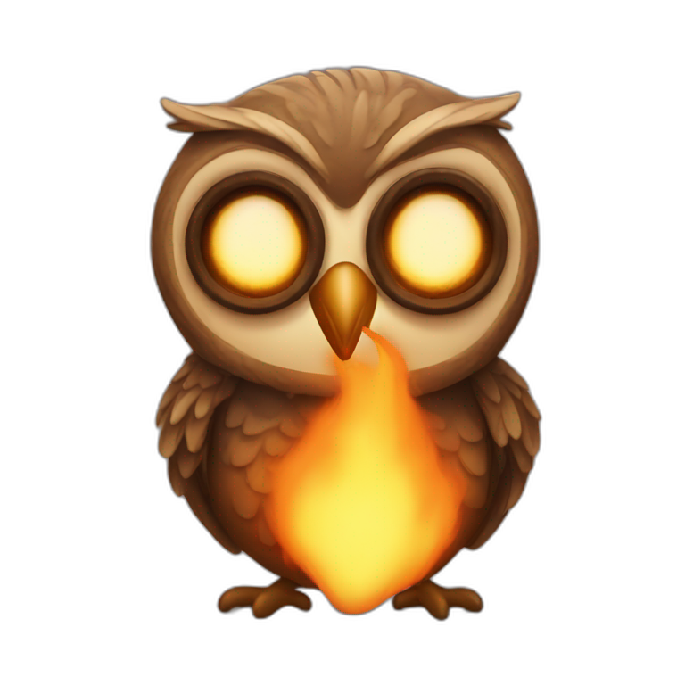 burning funny night owl emoji
