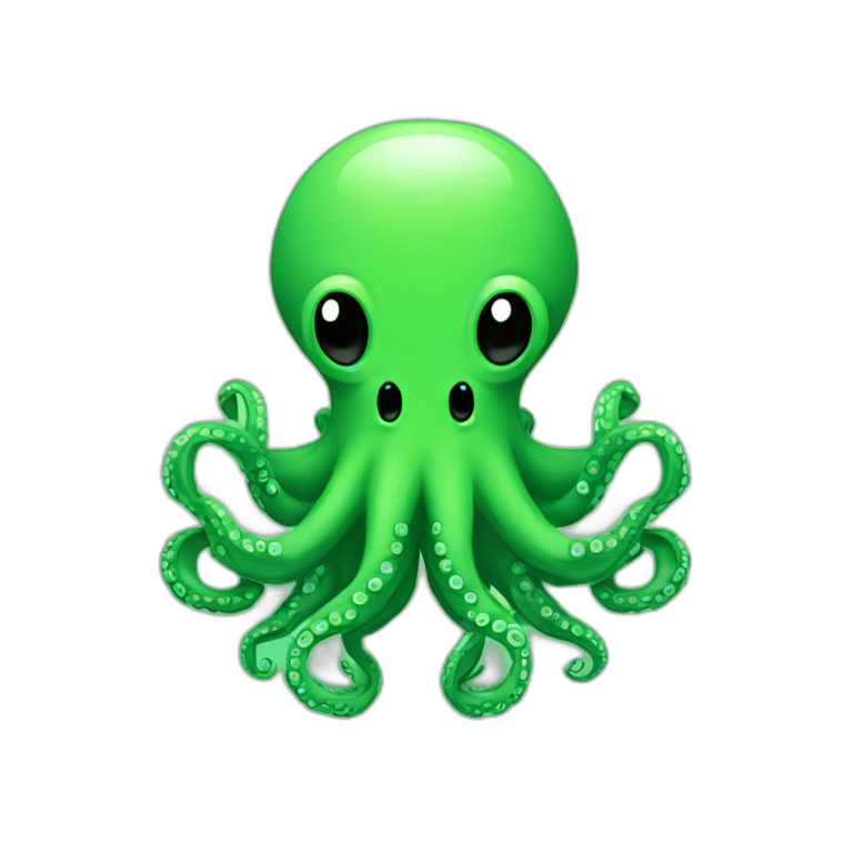 Green pixel art octopus emoji