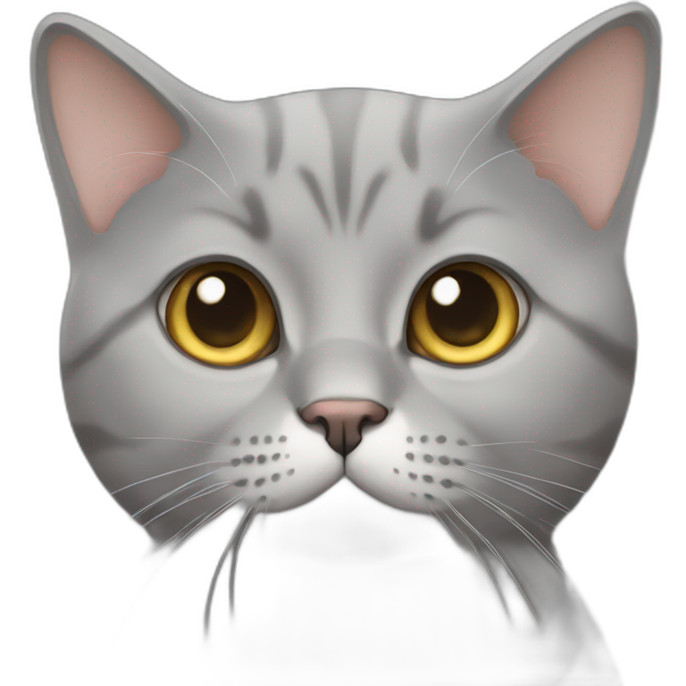 British short hair cat, grey emoji