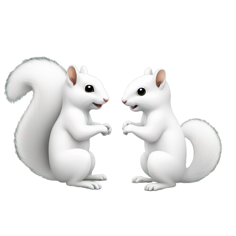 white squirrels asking each other questions emoji