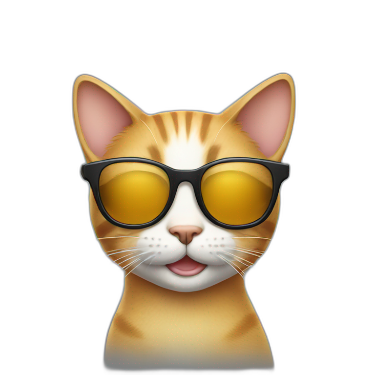 Cat with sunglasses and smile emoji