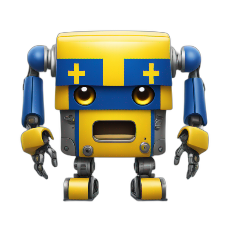 Swedish flag robot emoji