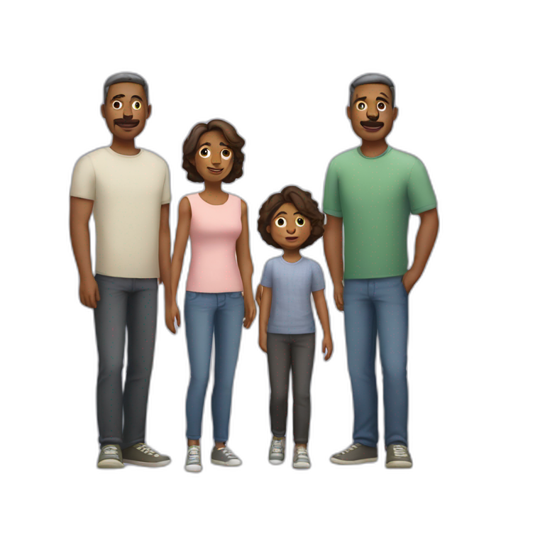 father, mother and two grown-up sons emoji