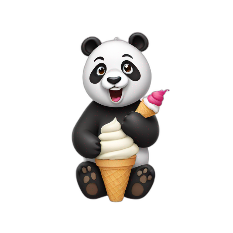 Panda eating ice cream emoji