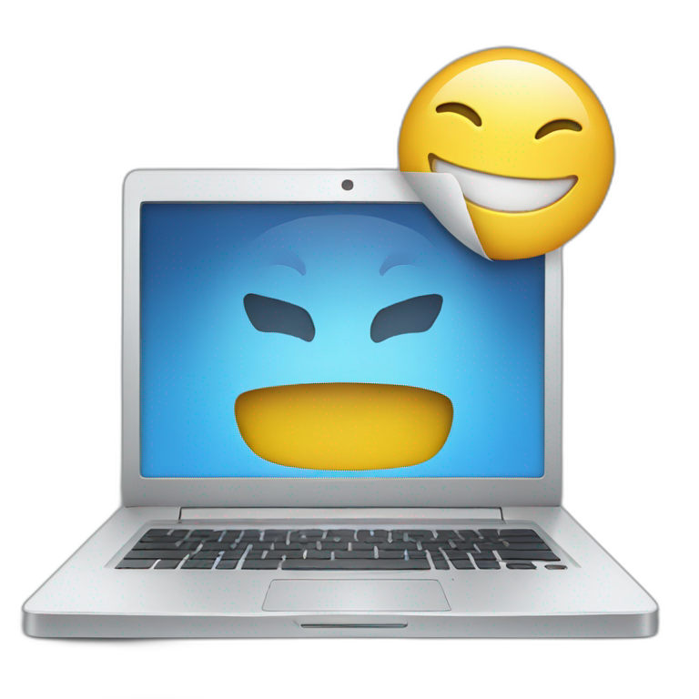 laptop with dev code  emoji