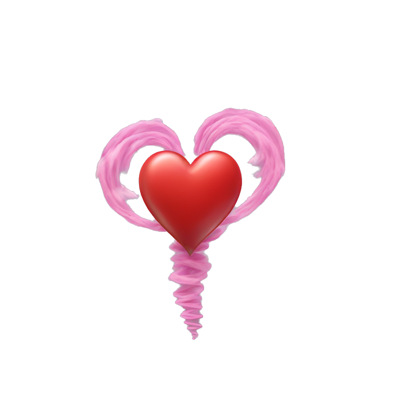a heart with a heart tornado inside emoji