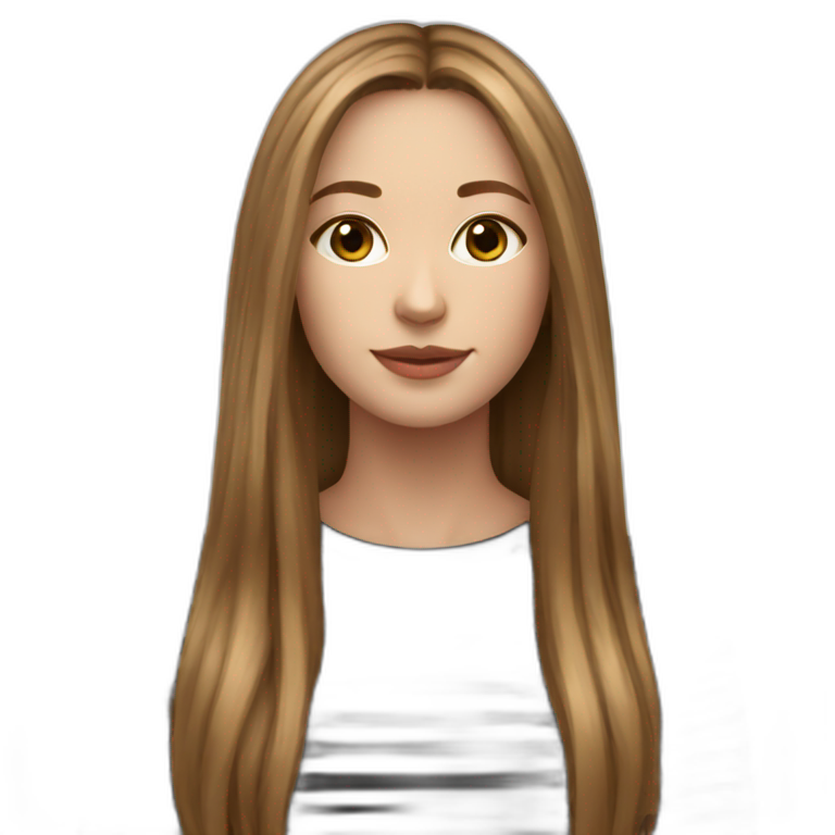 long light brown hair woman black stripy long-sleeve emoji