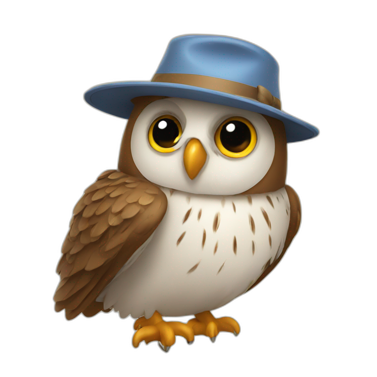 an owl in a hat emoji