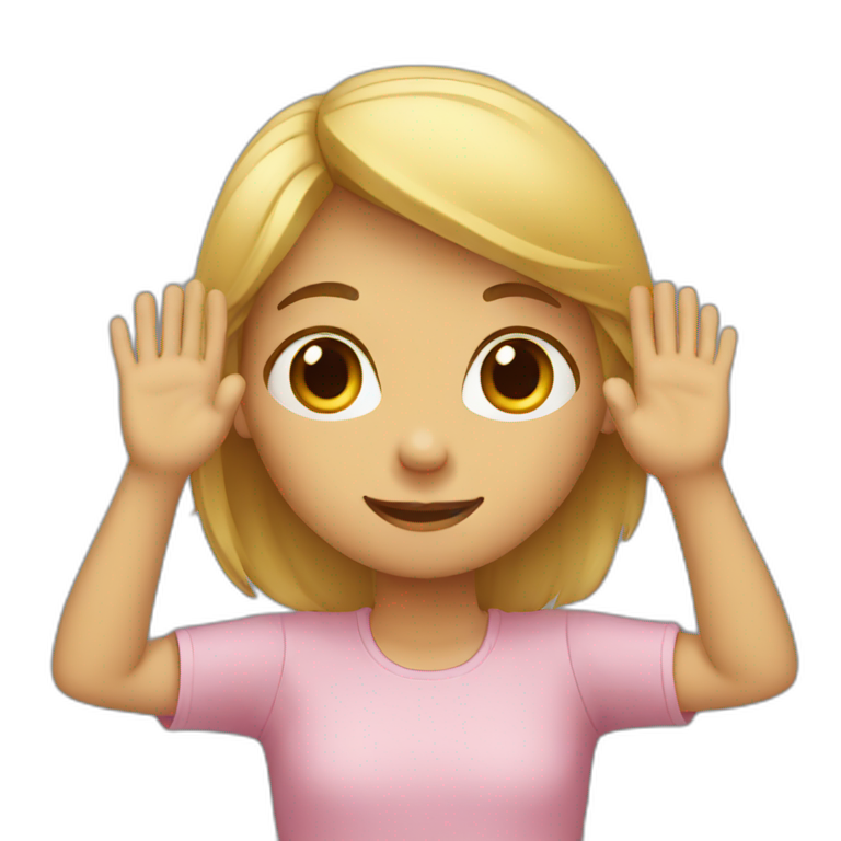 A girl holding her hand above her head emoji