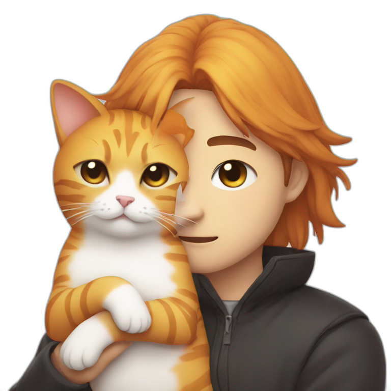aizawa holding fat orange cat emoji