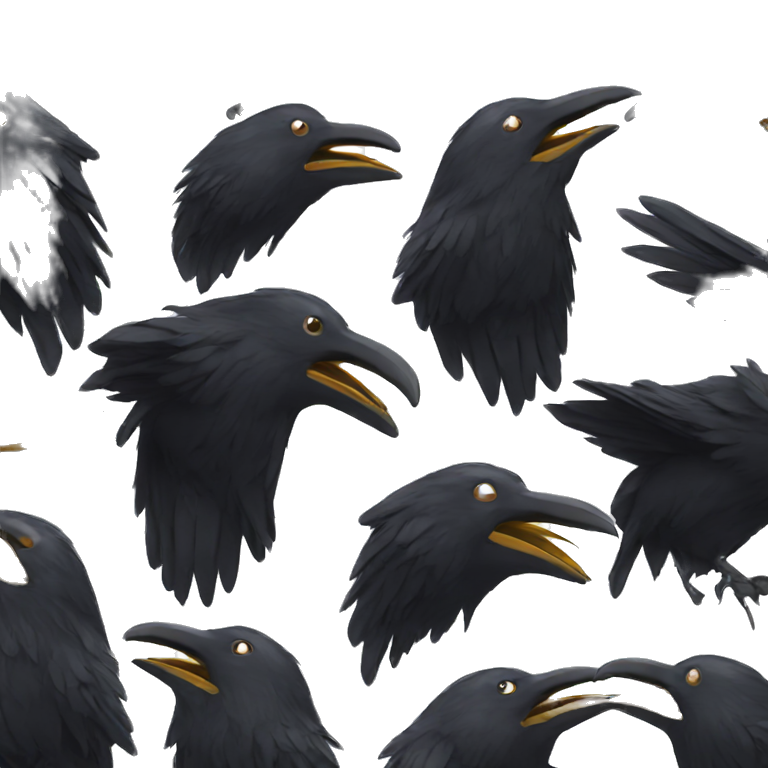 Black raven laughing emoji