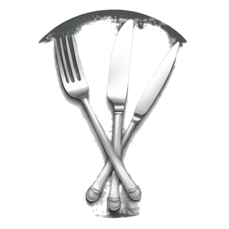 high end luxury fork and knife crossed culinary emoji