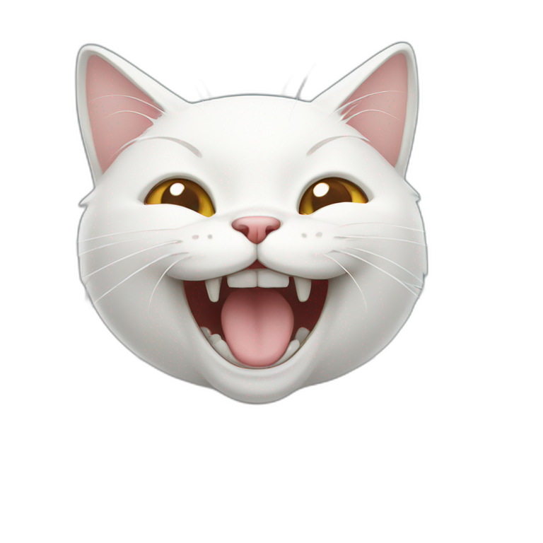 White cat laughing emoji