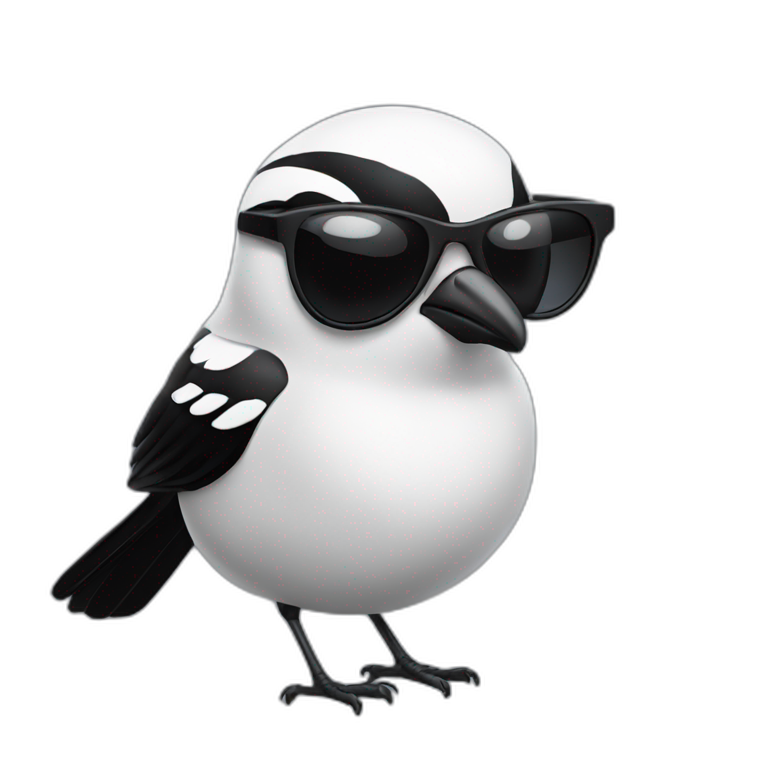 magpie wearing sunglasses emoji