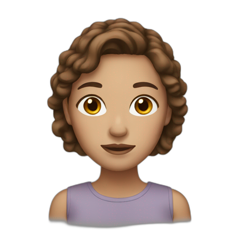 woman with brown hair and freckles emoji