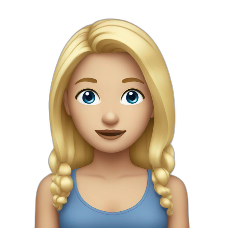  girl with blonde hair and blue eyes emoji