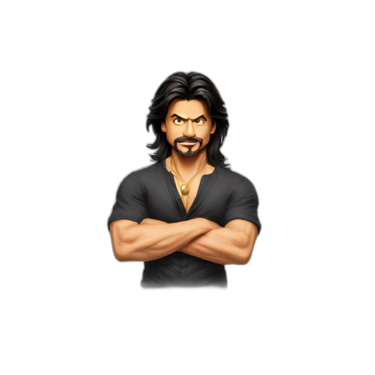 shahrukh khan long hairs tied emoji