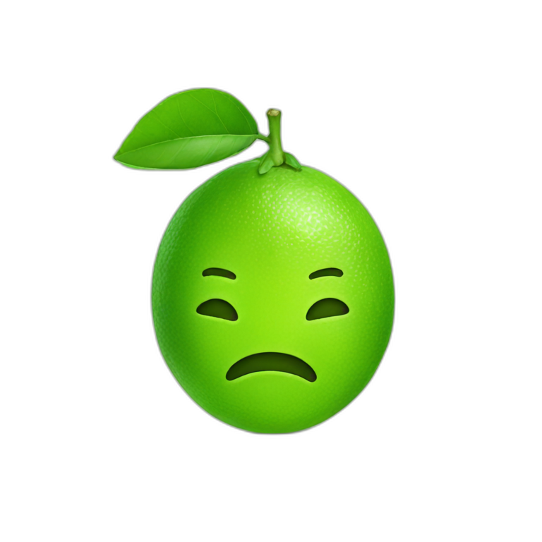 Lime with face in it emoji