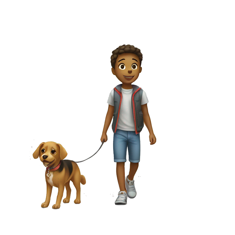 kid is walking the dog emoji