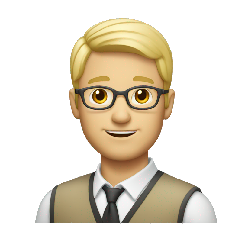 old blond short hair male teacher emoji