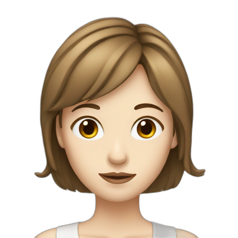 pale woman with brown hair and side bangs emoji