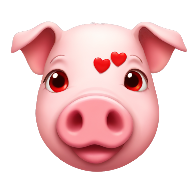 Pig with red hearts for eyes emoji