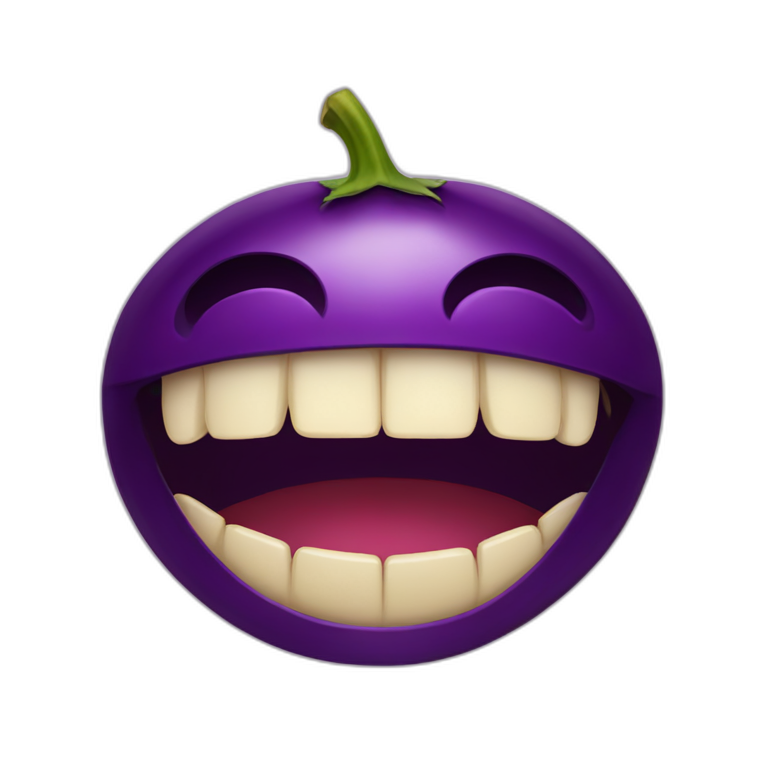Aubergine mouth wide open emoji