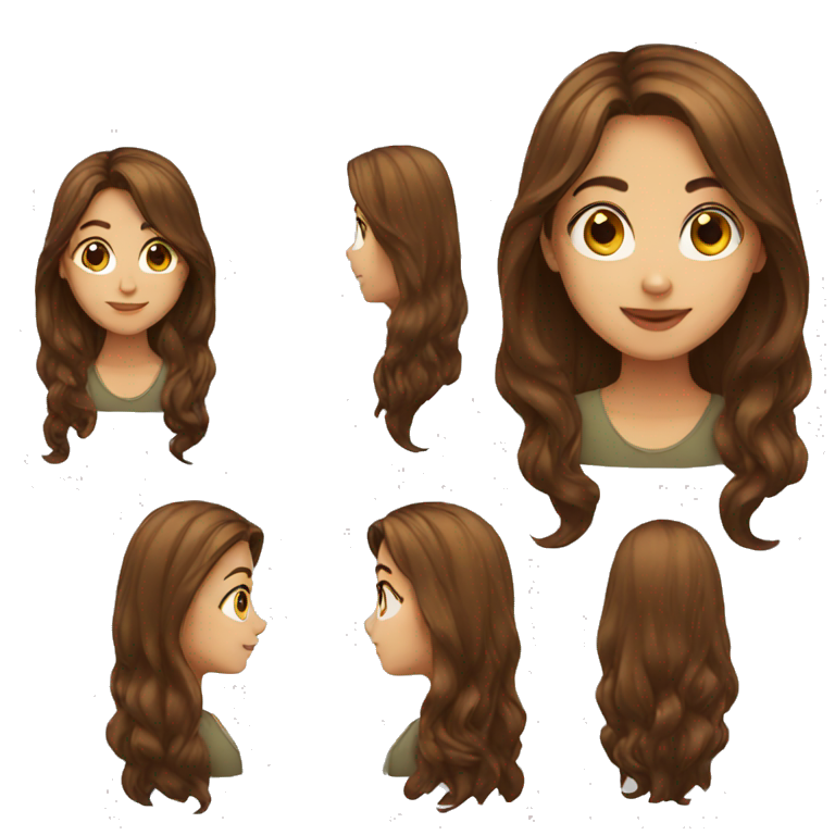 Long brown hair girl emoji