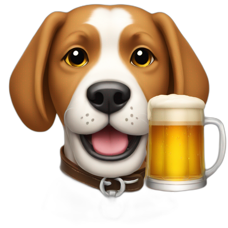 Dog drinking beer  emoji