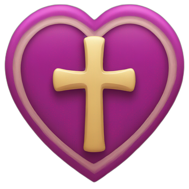 Cross above heart emoji