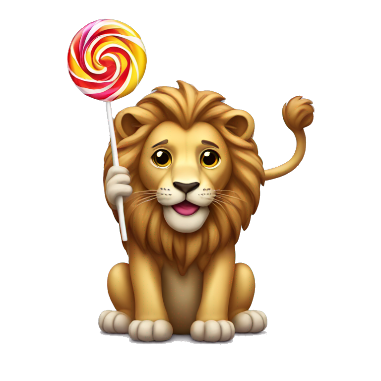 Lion with lollipop  emoji