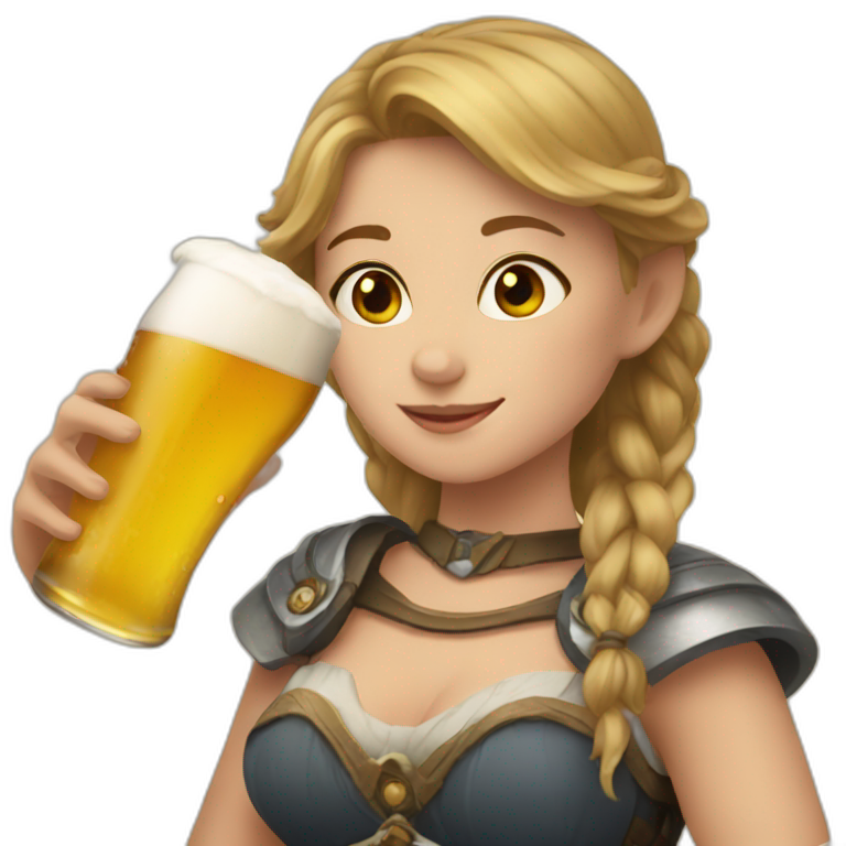 freya drinking beer emoji