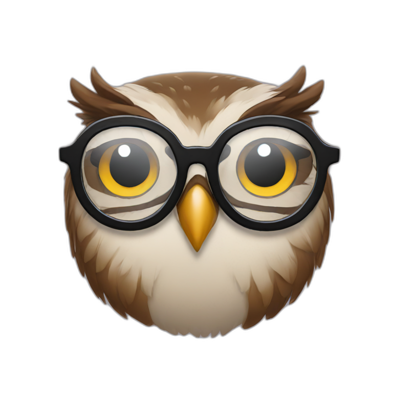 an owl in glasses emoji