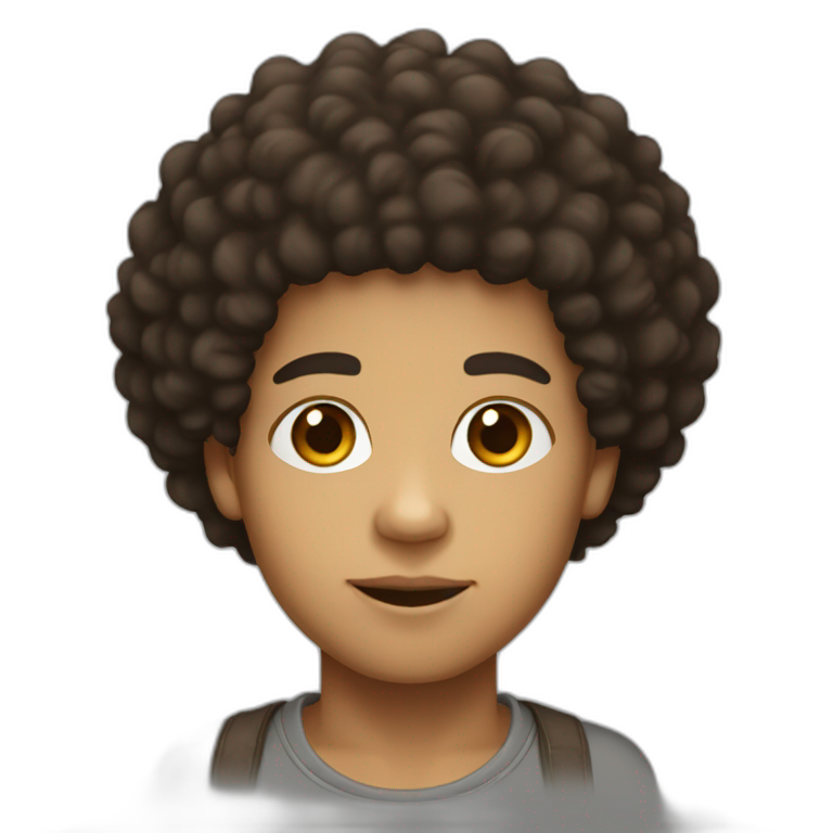 lightskin boy with afro hair emoji