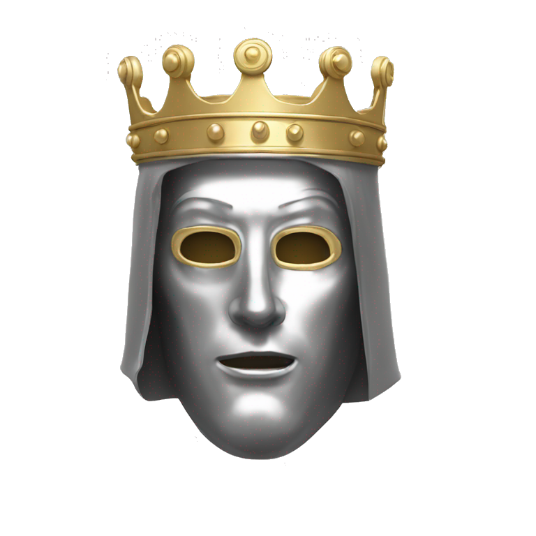 king baldwin IV in silver full face mask up emoji