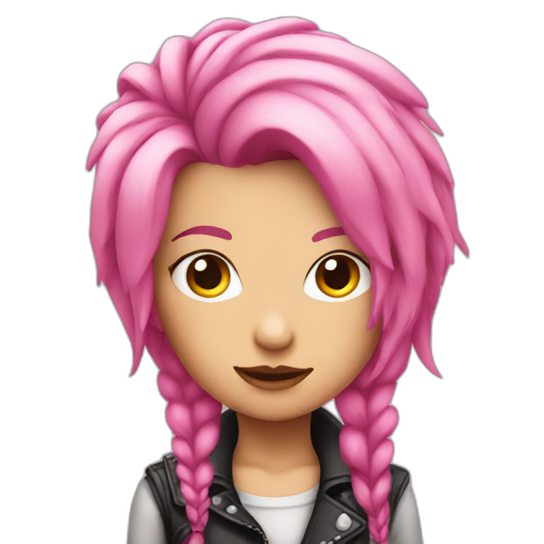 pink haired punk girl emoji