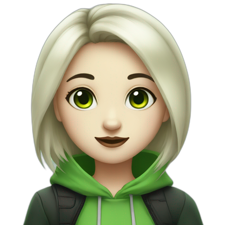 Green-eyed panda girl emoji